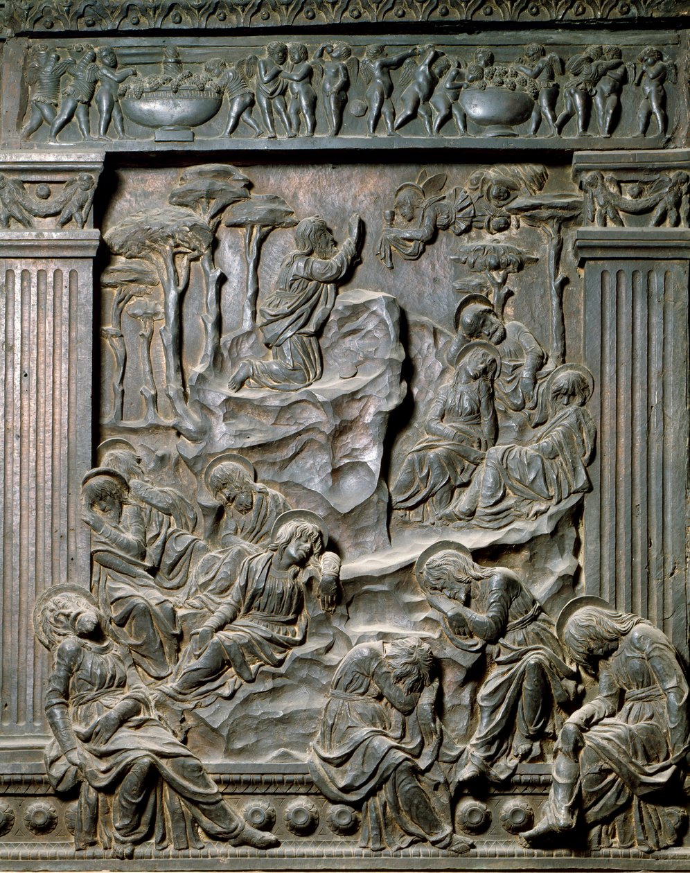 Bønnen ved Oliebjerget. Lavrelief af stolen til venstre, ca. 1460 af Donatello