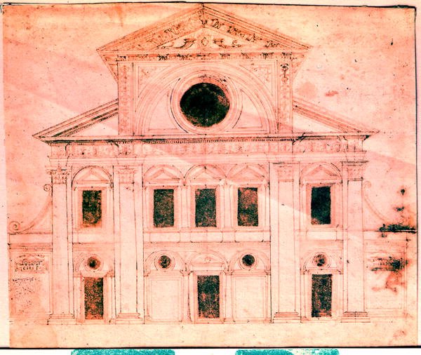 Design til facaden af en kirke af Donato Bramante