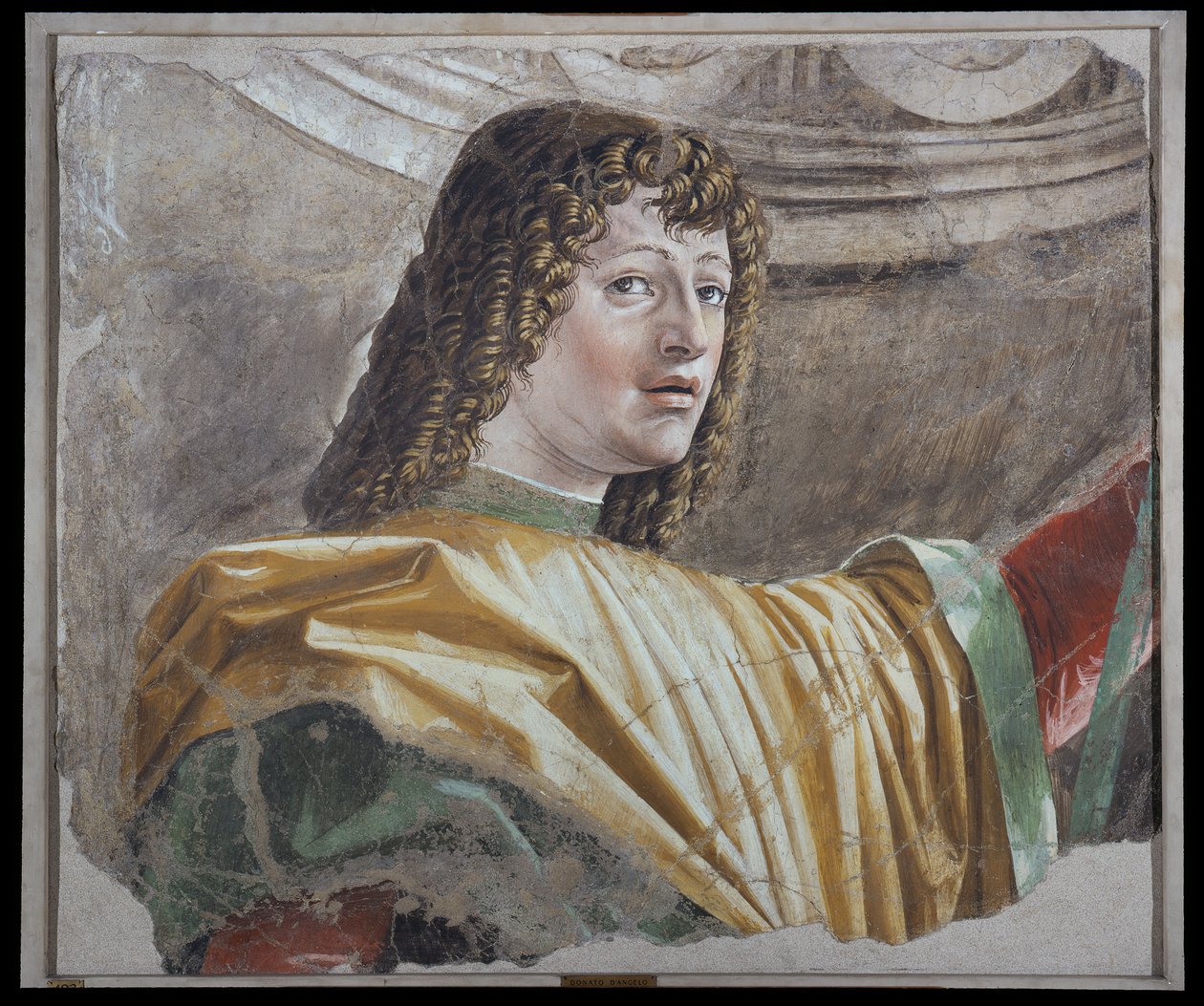 Mand med hellebarden, ca. 1486 (fritliggende fresko båret på lærred) af Donato Bramante