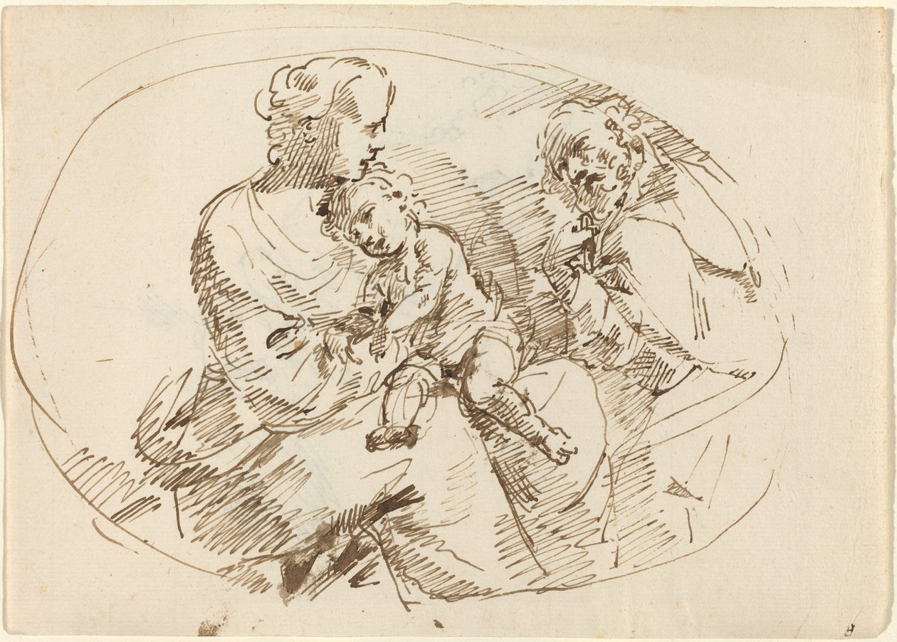 Hellig familie [recto] af Donato Creti