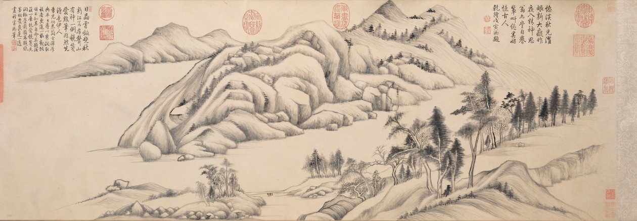 Flod og bjerge på en klar efterårsdag, ca. 1624-1627. af Dong Qichang
