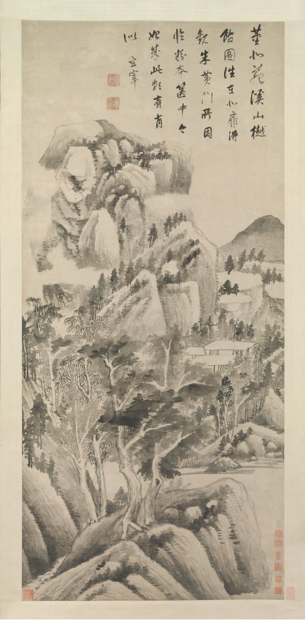 Skyggefulde boliger blandt vandløb og bjerge, ca. 1622-25. af Dong Qichang