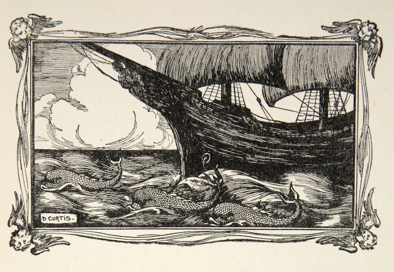 Den magiske trylledrik, illustration fra "Stories of King Arthur and te Round Table" af Beatrice Clay, 1. udgave, 1905 af Dora Curtis