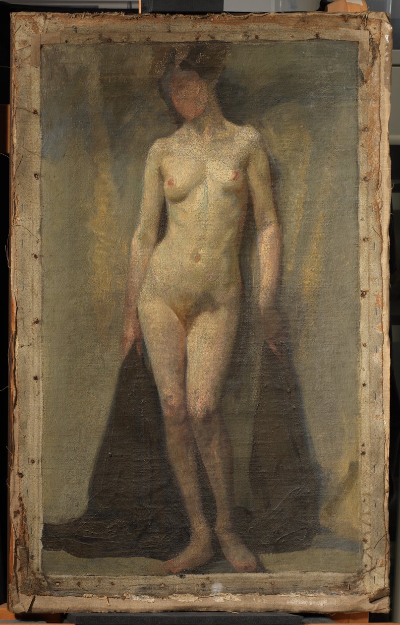 Stående nøgen kvinde, ca. 1910 (olie på lærred) af Dora Carrington