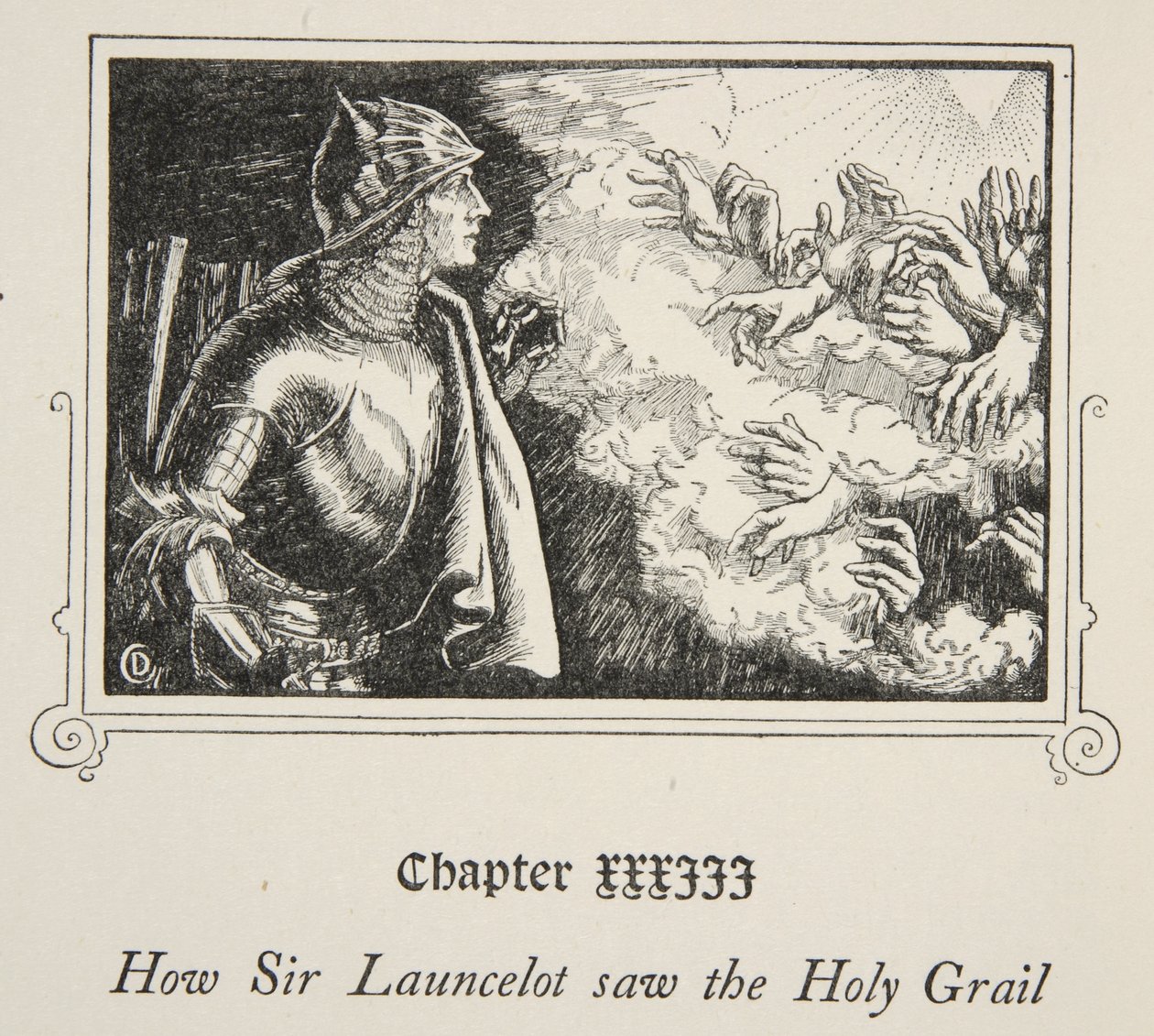 Hvordan Sir Launcelot så den hellige gral, illustration fra 
