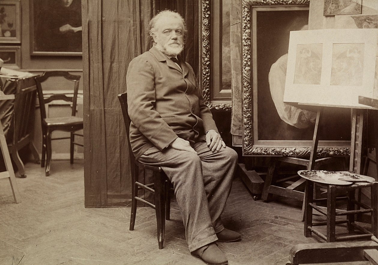 Portræt af en Maler i hans Atelier af Dornac