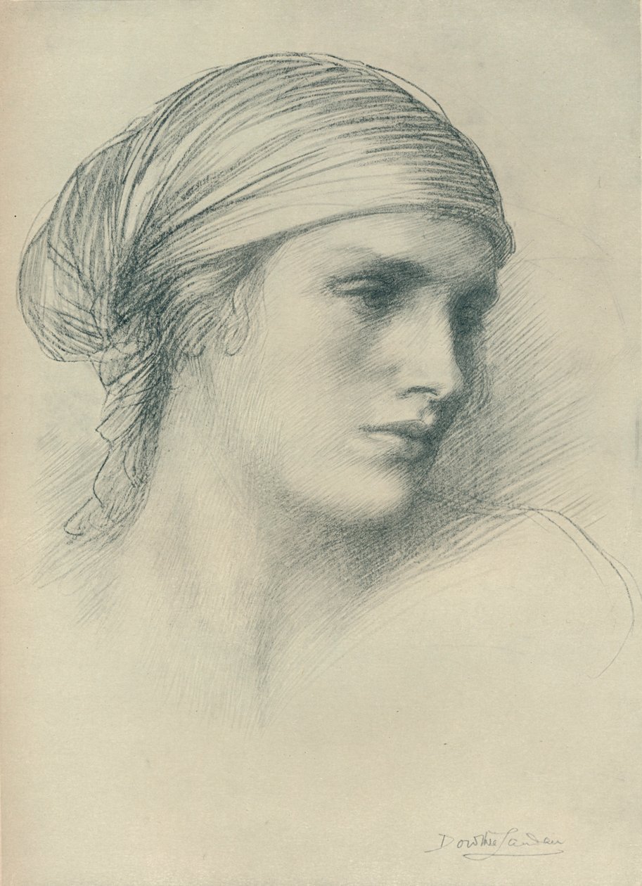 Studie af et hoved, c1916 af Dorothea Landau