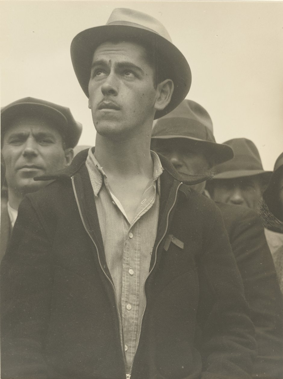 Gademøde, San Francisco / "Her overlever demokratiet" / "Hvad venter forude" af Dorothea Lange