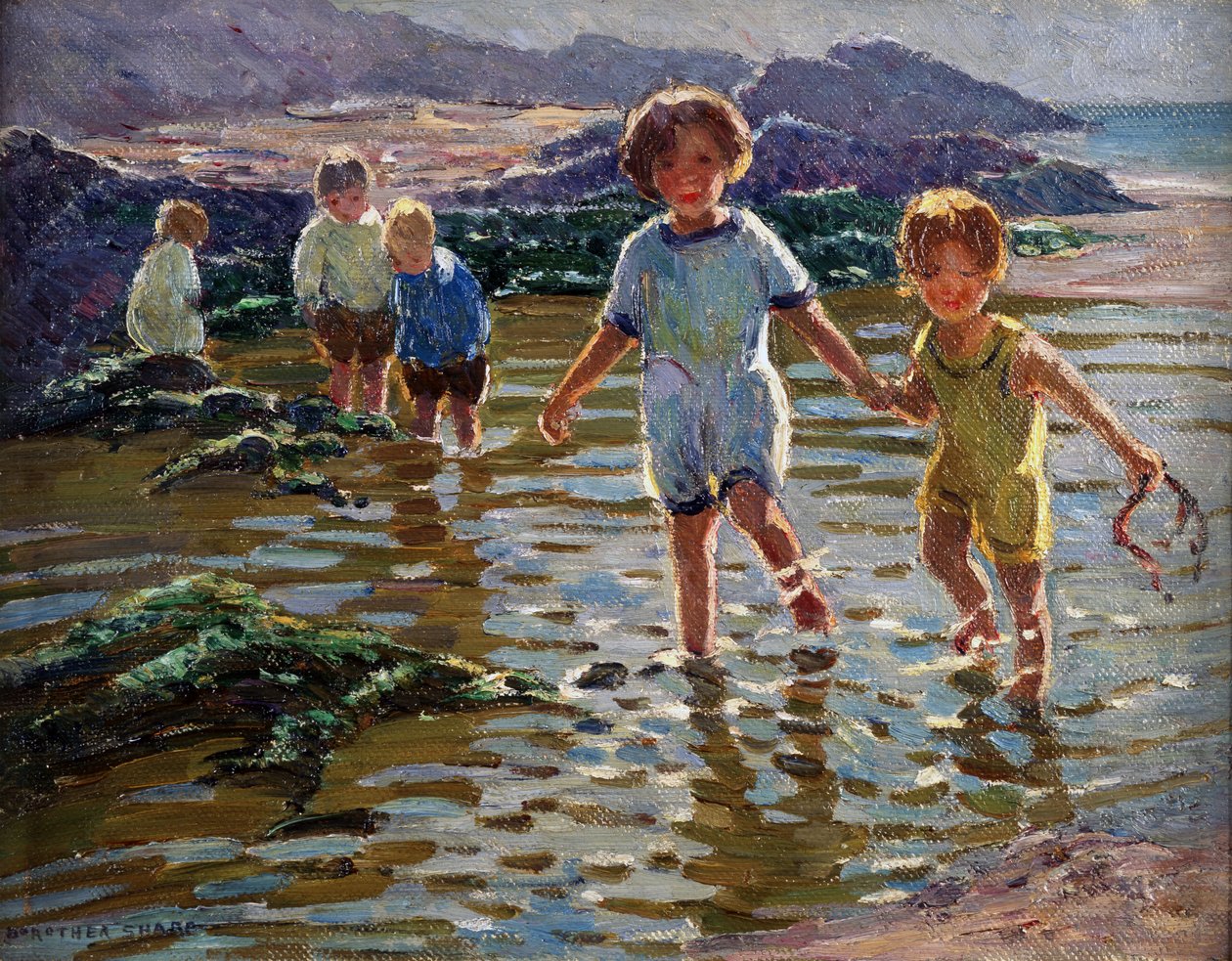 Legende børn (olie på lærred) af Dorothea Sharp
