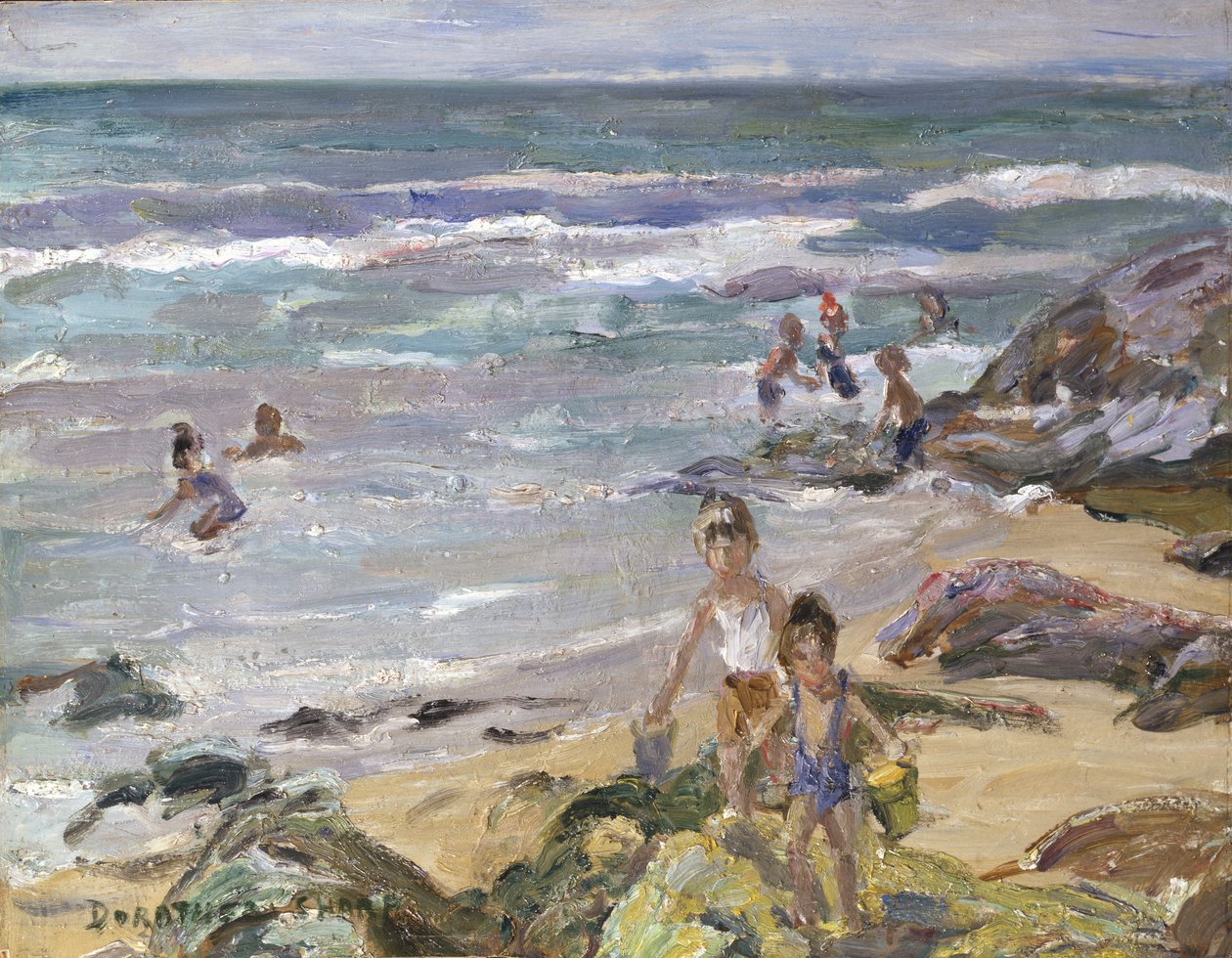 Summertime by the Sea (olie på plade) af Dorothea Sharp