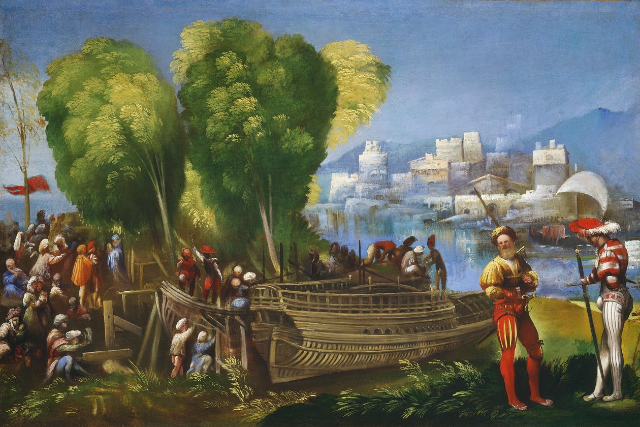 Æneas og Achates på den libyske kyst, ca. 1520 af Dosso Dossi