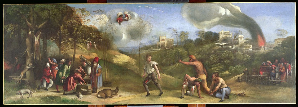 De sicilianske lege, en scene fra Æneiden, del af frisen i hertug Alfonso d