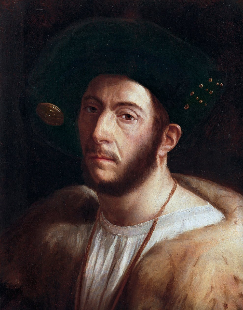 Portræt af mennesket, sandsynligvis Cesare Borgia (1475-1507), detalje, begyndelsen af 1500-tallet (olie på lærred) af Dosso Dossi