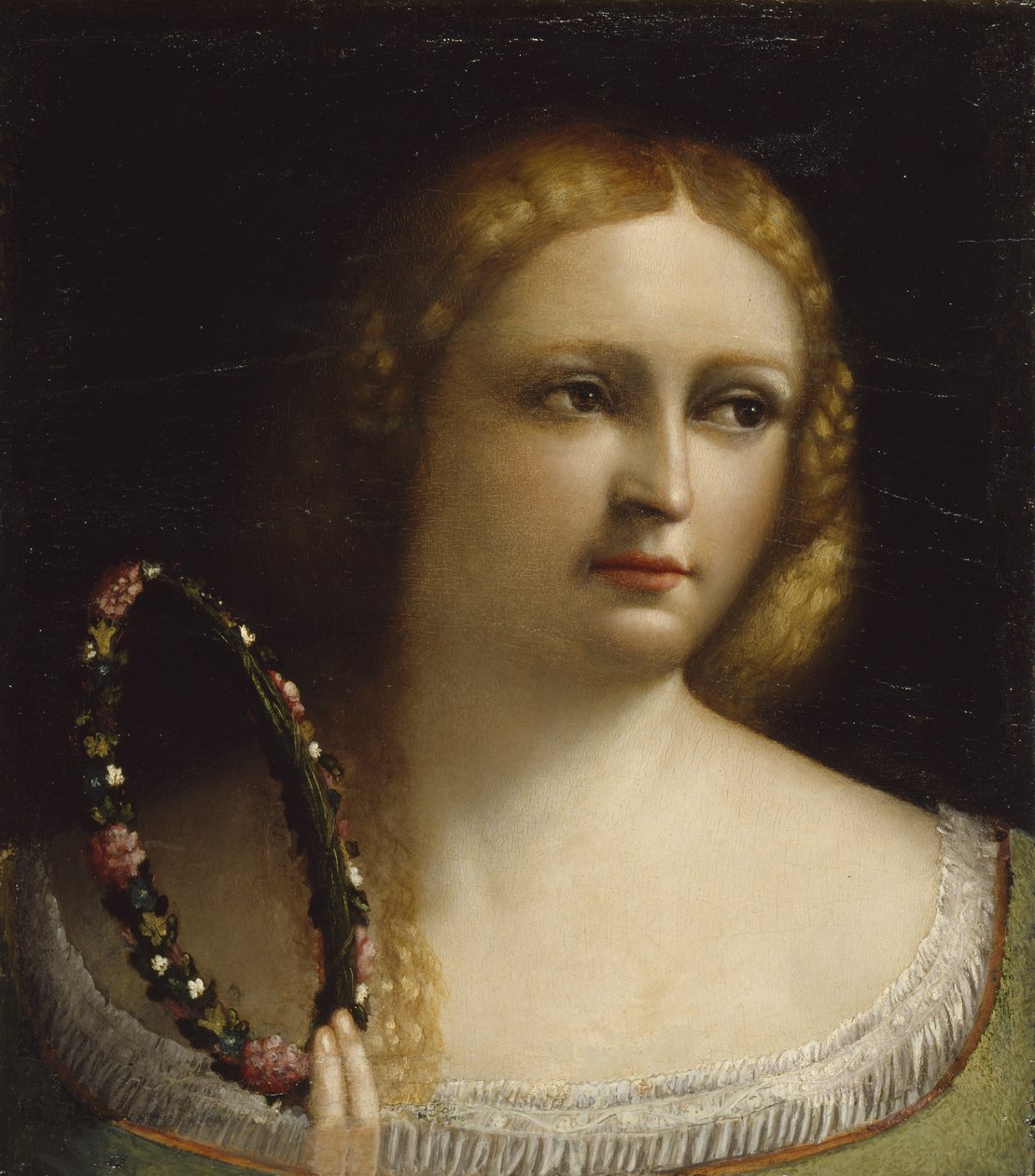 Kvinde med en krans på hovedet af Dosso Dossi