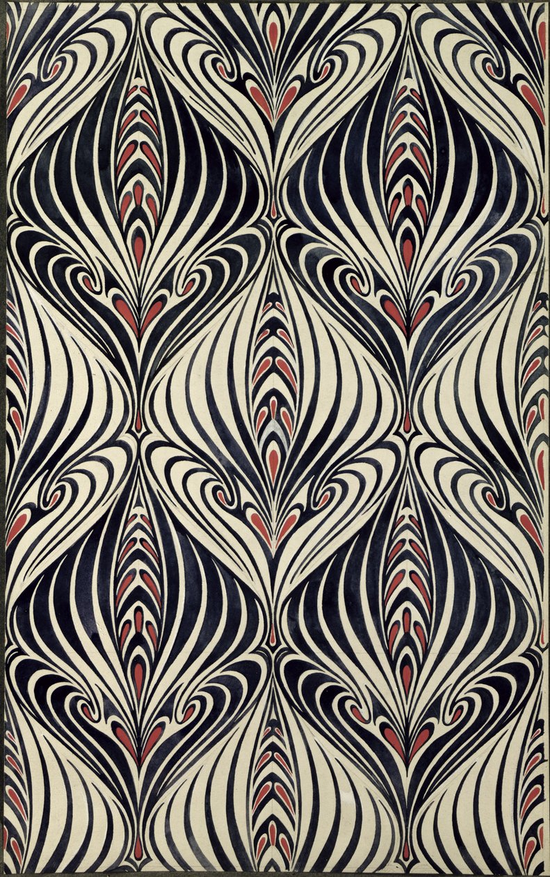 Design til et trykt tekstil, 1928 af Douglas B. Cockerell
