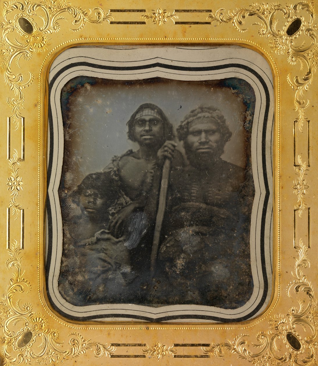 Tre aboriginale mænd, Melbourne, Victoria af Douglas T. Kilburn