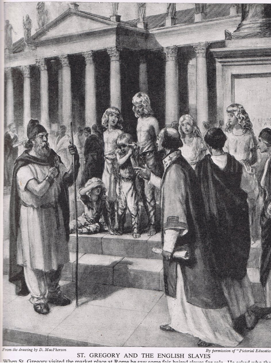 St. Gregory og de engelske slaver, illustration fra 