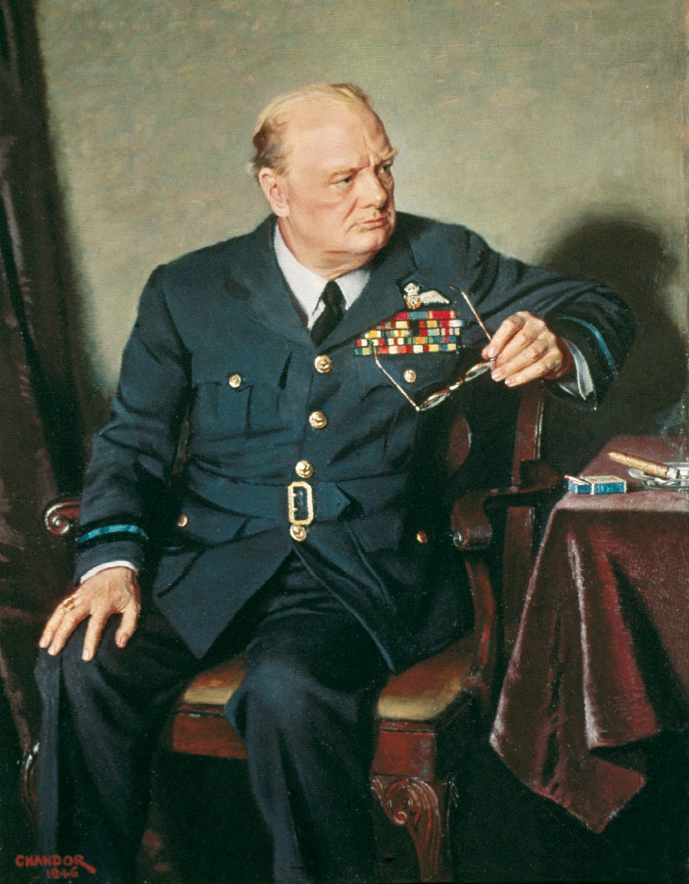 Portræt af den britiske premierminister Winston Churchill af Douglas Chandor