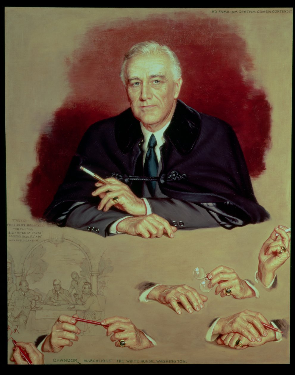 Studie af Franklin Delano Roosevelt til maleriet 
