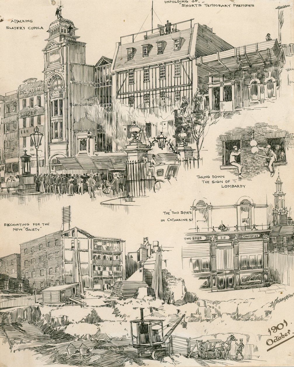 Skitser af London fra oktober 1901 (kobberstik) af Douglas Macpherson