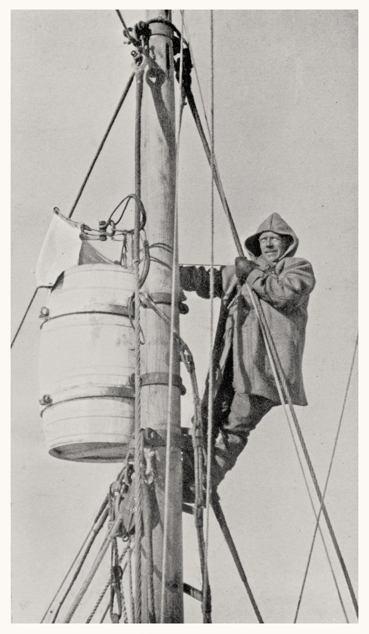 Kommandør Frank Wild (1873-1939) ved Masthead under Endurance-ekspeditionen til Antarktis, 1914-1916 af Dr. Alexander Macklin