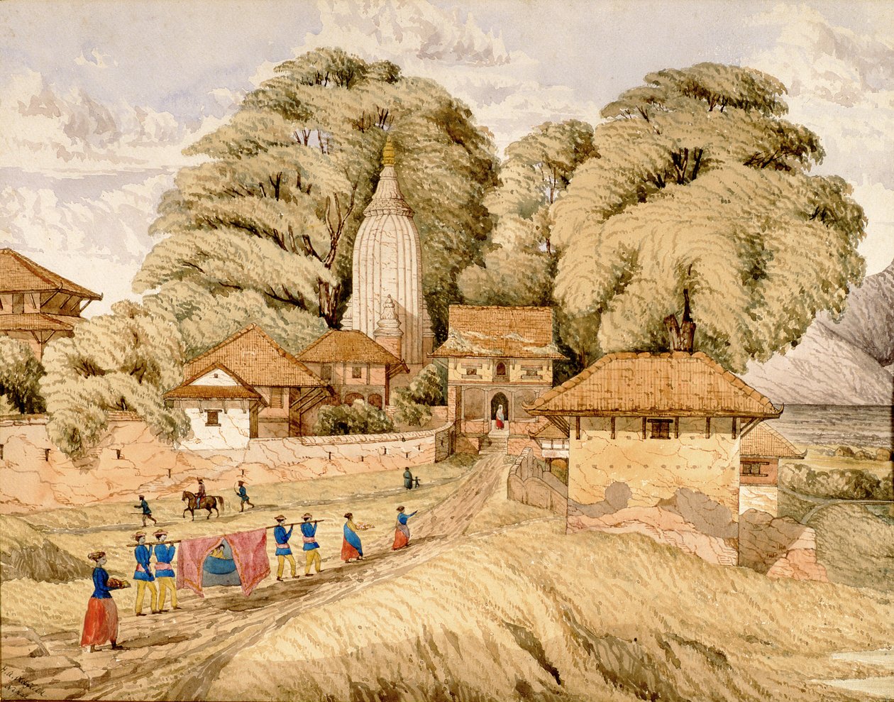 Narain - Hitthee, nær Kathmandoo, Nepal af Dr. Henry Ambrose Oldfield