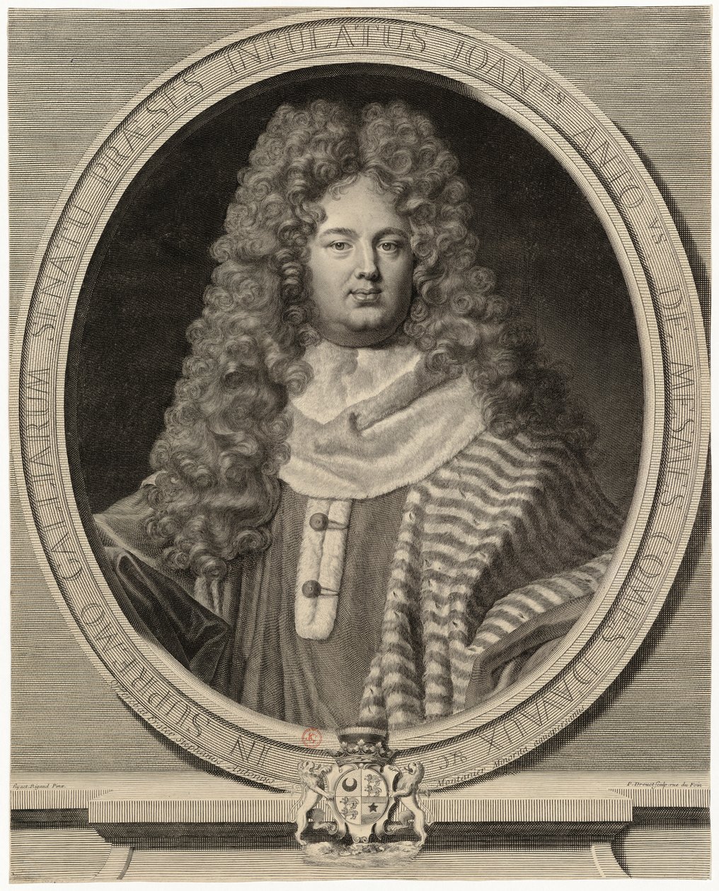 Portræt af Jean-Antoine de Mesmes af Drevet Hyacinthe Rigaud pinxit