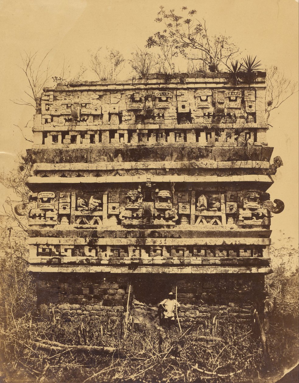 Chichén-Itzá- Højre fløj af nonnenpaladset af Désiré Charnay