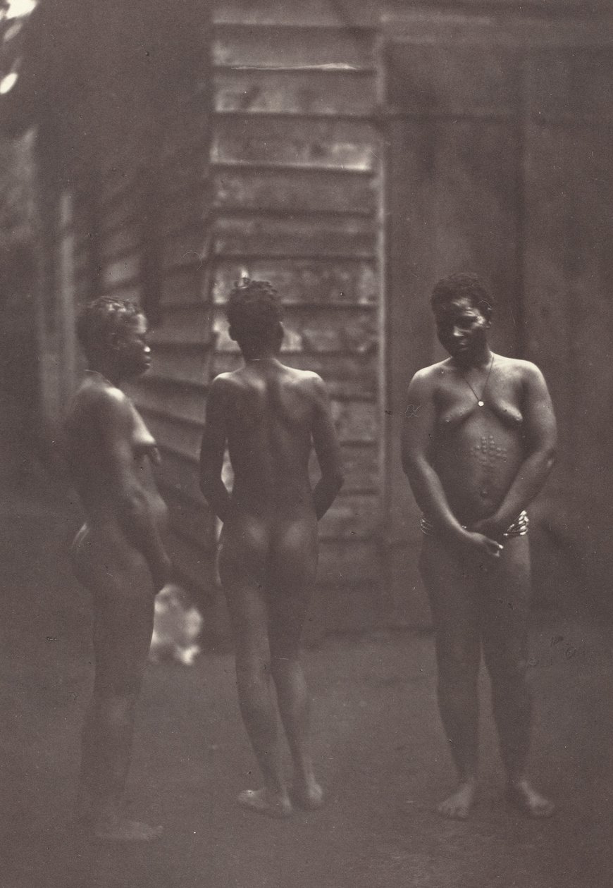 Tre madagaskiske kvinder tavle 30, 1863. af Désiré Charnay