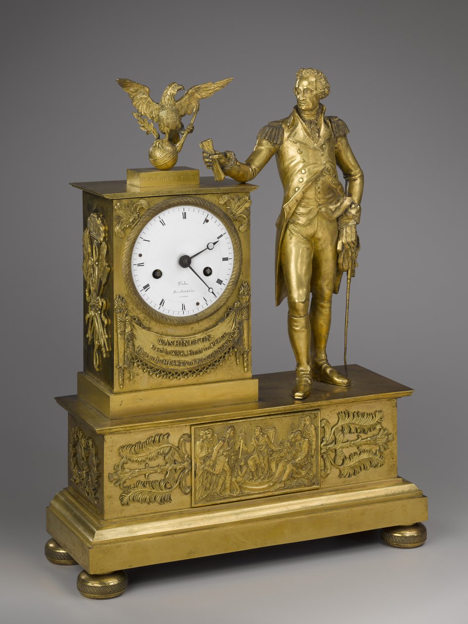 Mantel-ur, tidligt i det 19. århundrede (ormolu med urværk af forgyldt bronze) af Dubuc Dubuc