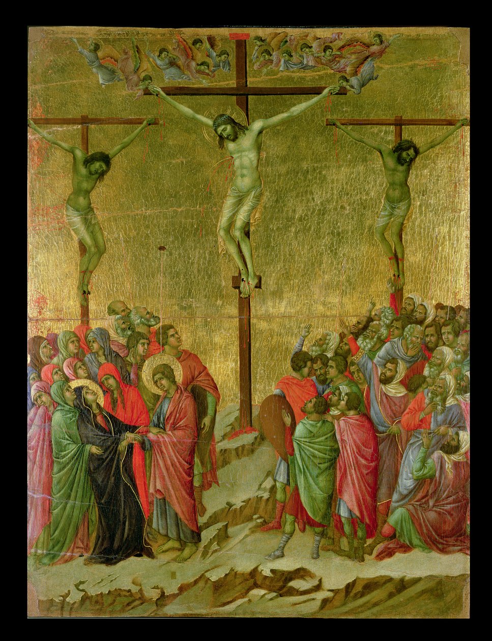 Korsfæstelse, 1308-11 (tempera) af Duccio di Buoninsegna