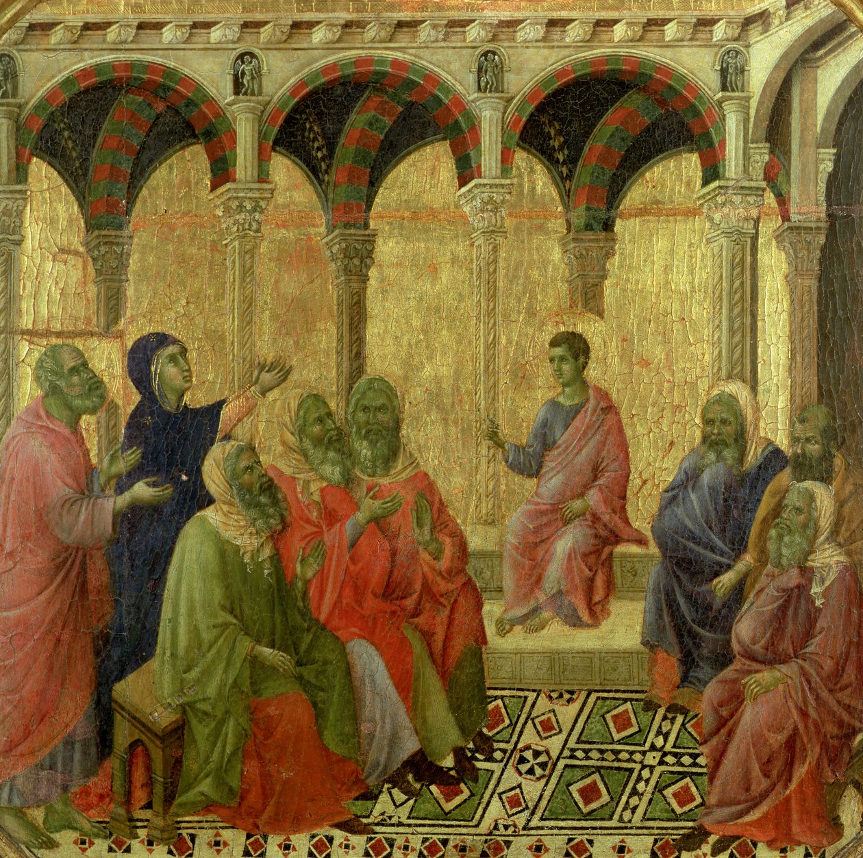 Maesta: Kristus blandt lægerne, 1308-11 af Duccio di Buoninsegna