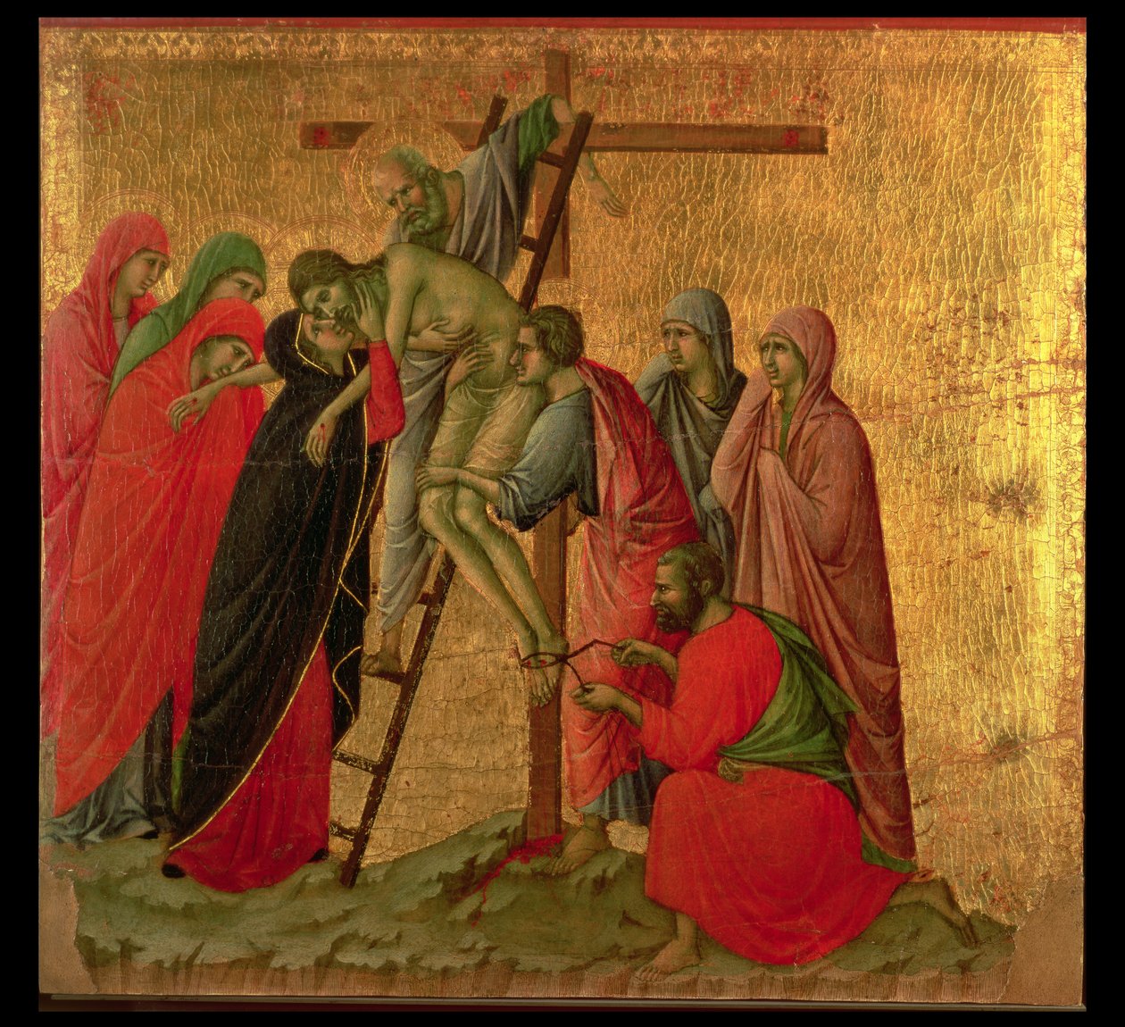 Maesta: Nedstigning fra korset, 1308-11 af Duccio di Buoninsegna