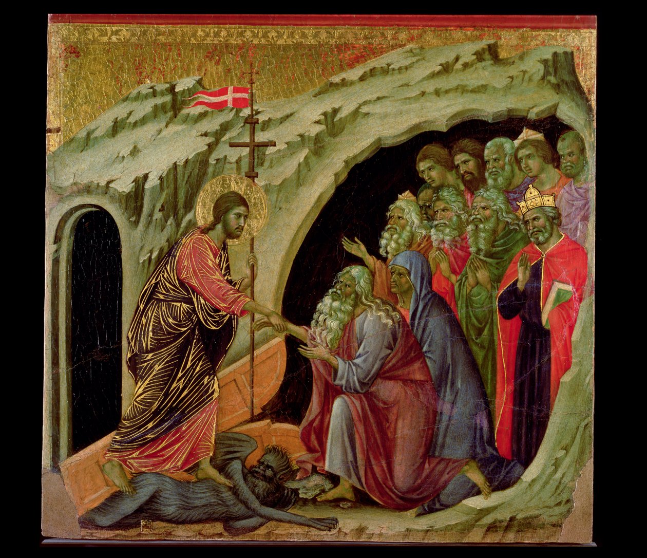 Maesta: Nedstigning i Limbo, 1308-11 af Duccio di Buoninsegna
