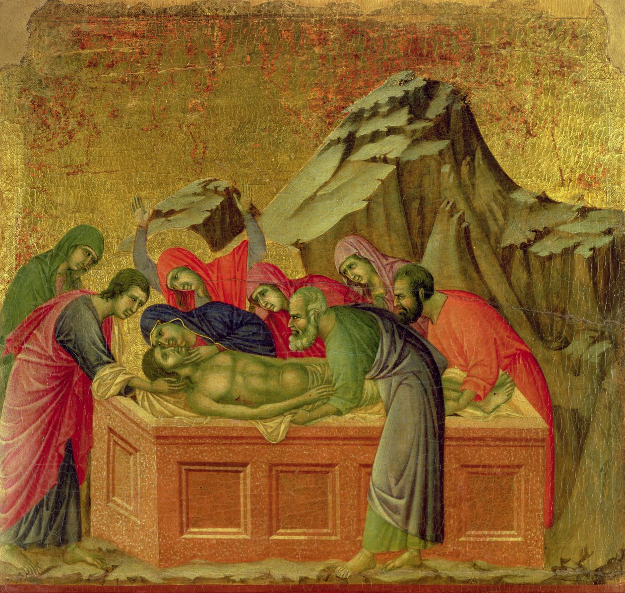 Maesta: Kristi begravelse, 1308-11 af Duccio di Buoninsegna