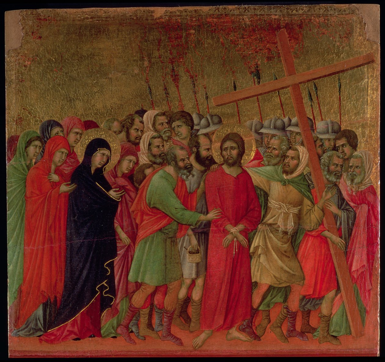 Maesta: Vejen til Golgata, 1308-11 af Duccio di Buoninsegna