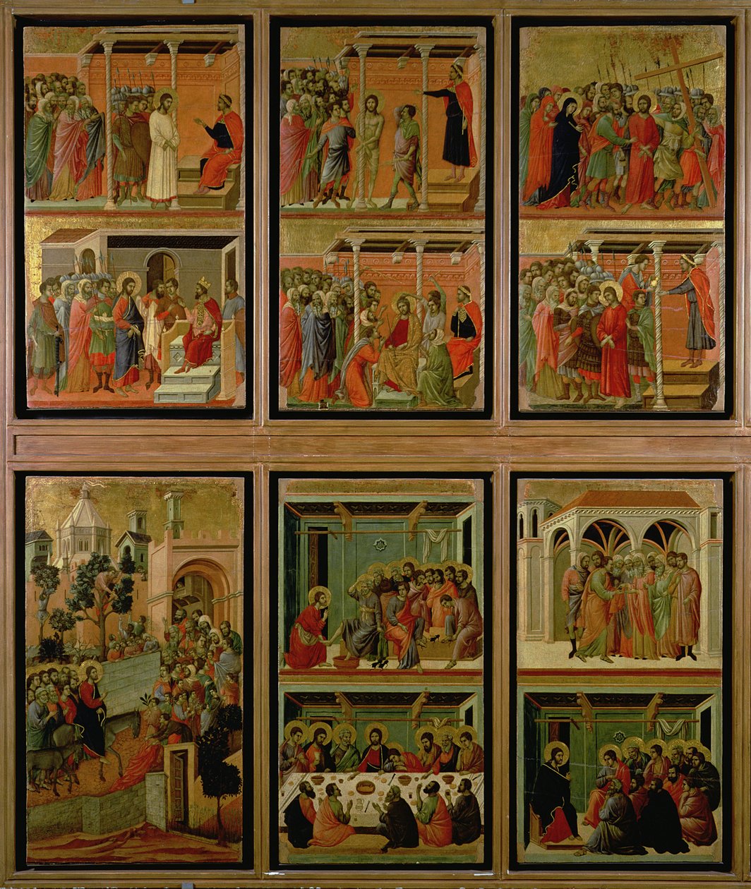 Maesta: elleve scener fra passionen, 1308-11 (tempera på panel) af Duccio di Buoninsegna