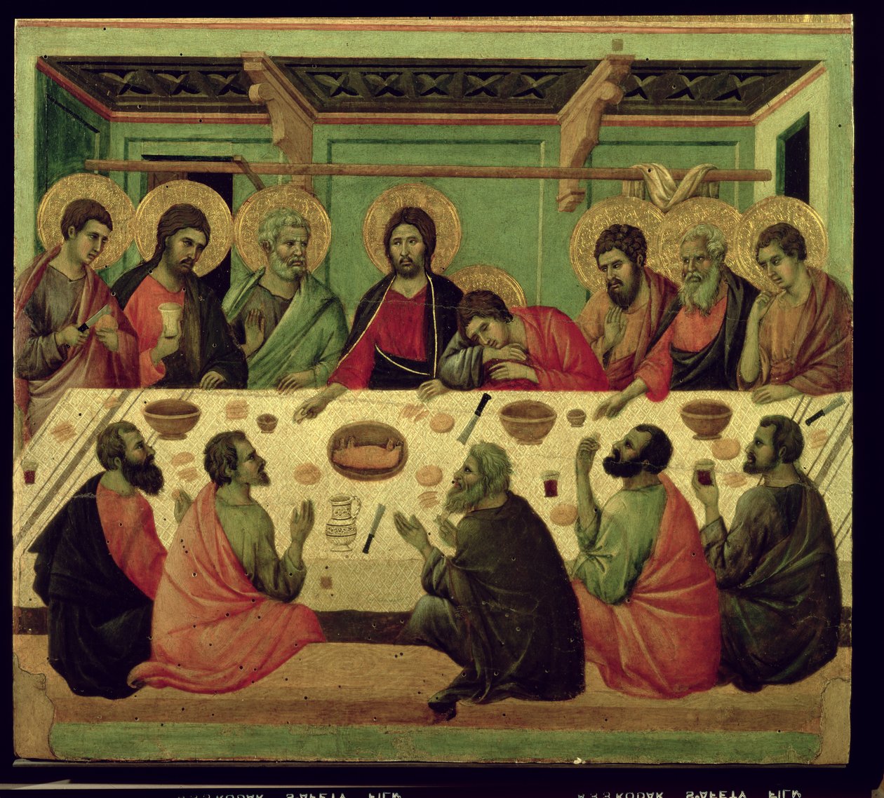 Den sidste nadver, fra Passionsaltertavlen af Duccio di Buoninsegna