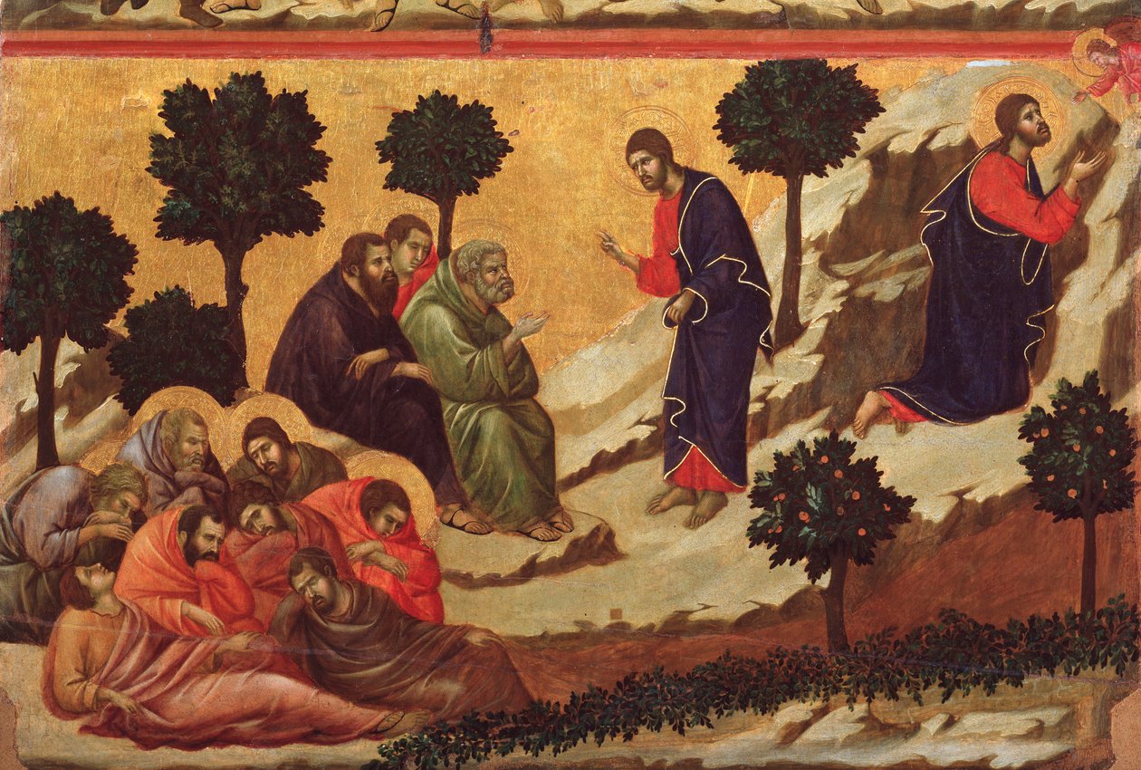 Kval i haven. Maesta altertavle (tempera på træ af Duccio di Buoninsegna