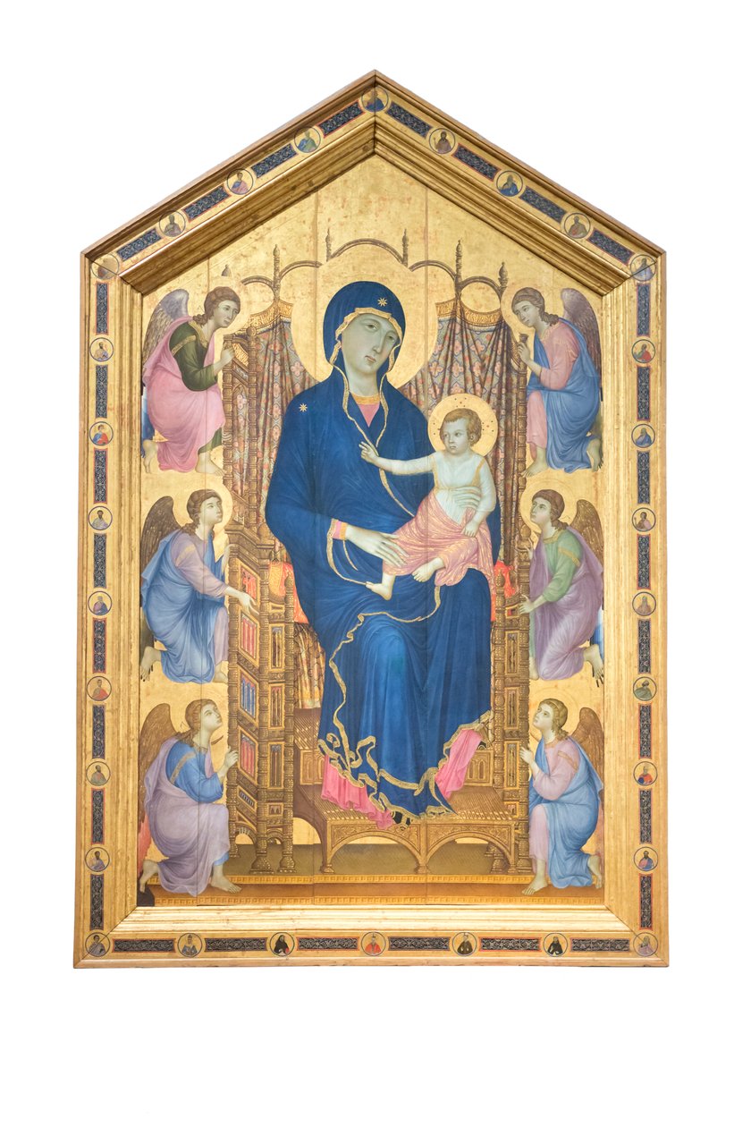 Madonna og Child troner med engle af Duccio di Buoninsegna