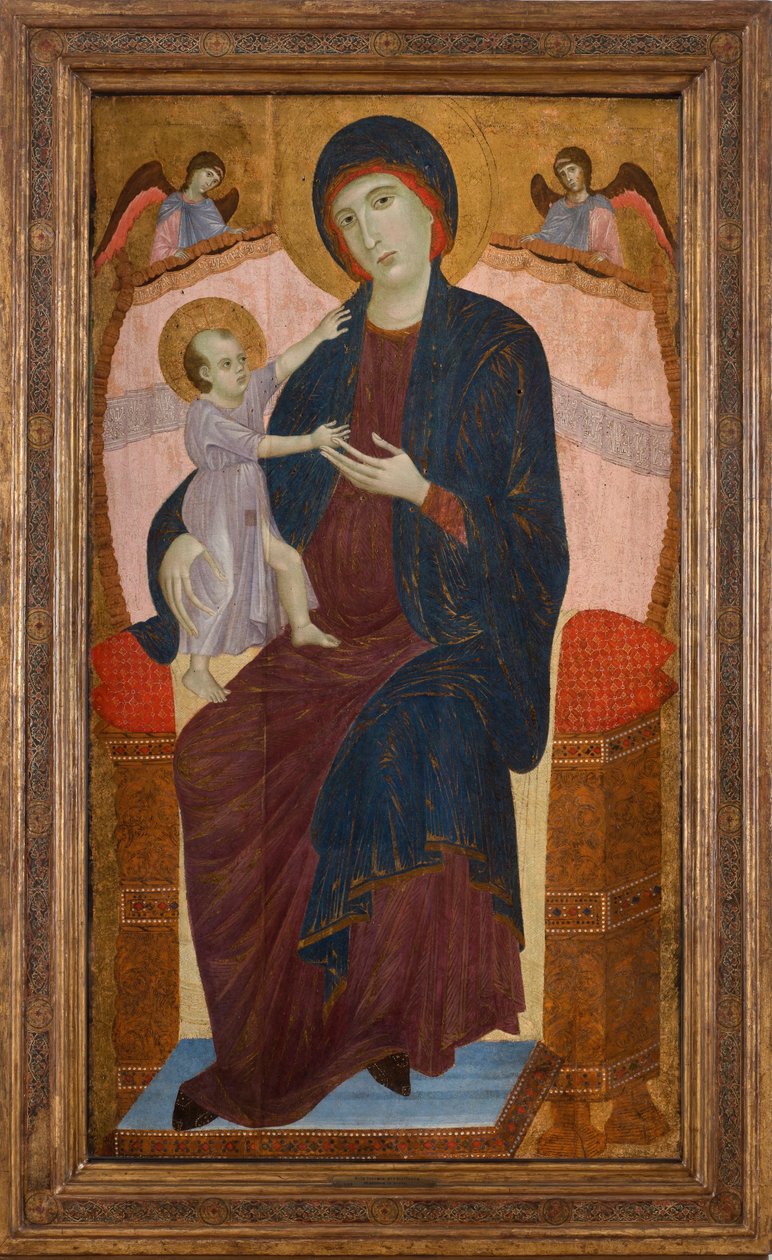 Madonna og barn troner med engle, ca. 1280. af Duccio di Buoninsegna