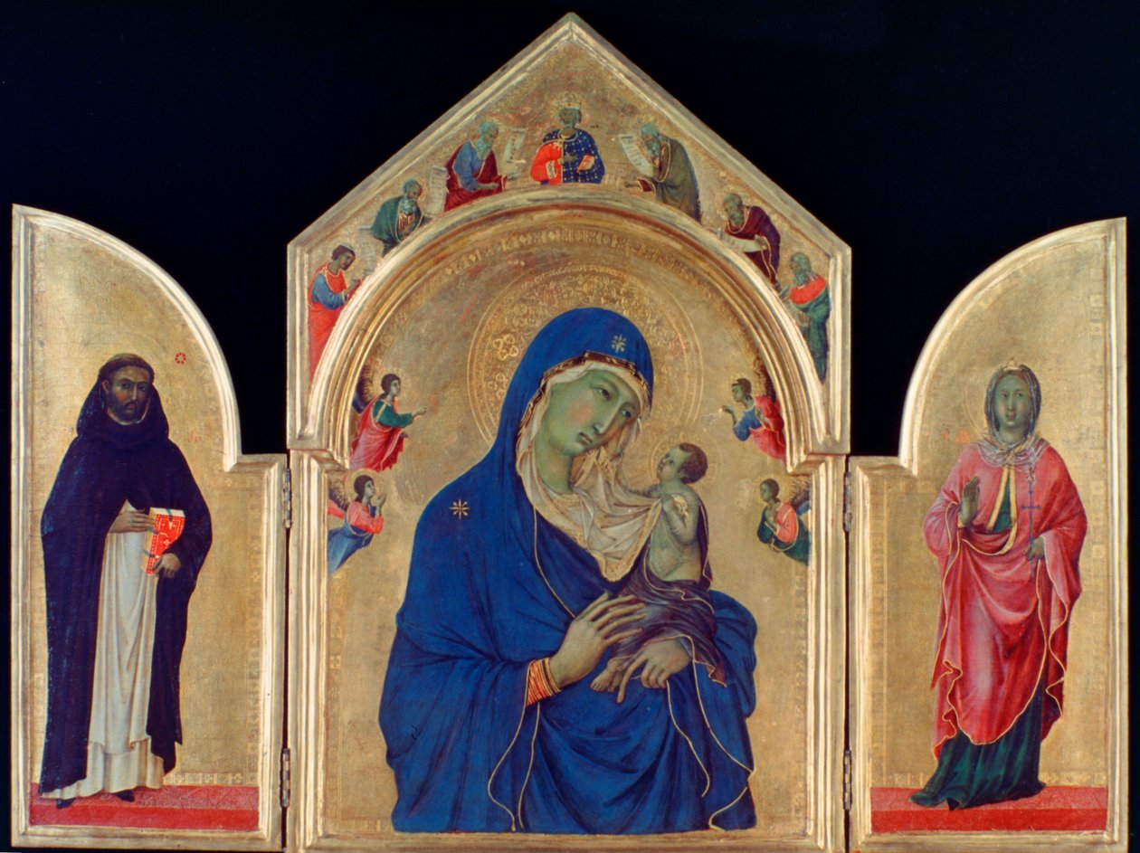 Madonna og barn med St Dominic og St Aurea, c1315 af Duccio di Buoninsegna