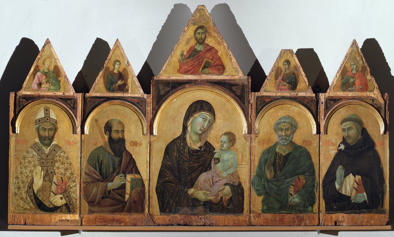 Polyptykon nr. 28 (Polyptik af Siena) - olie på panel af Duccio di Buoninsegna