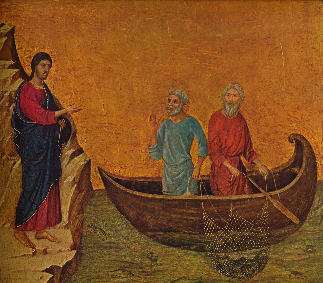Apostlenes kaldelse Peter og Andreas, 1308-1311 af Duccio di Buoninsegna