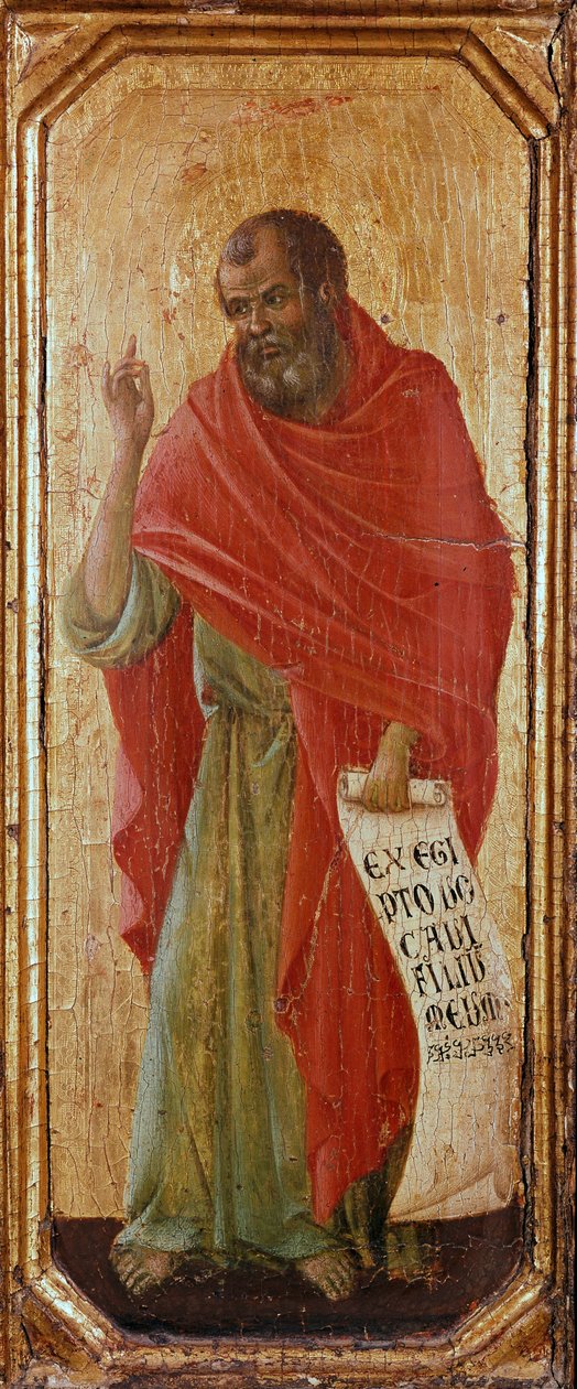 Profeten Hosea Detrempe på træ af Duccio di Buoninsegna (1255-1318 / 9) 1308-1311 Mål 42,5x16 cm Siena, Museo del Opera Metropolitana af Duccio di Buoninsegna