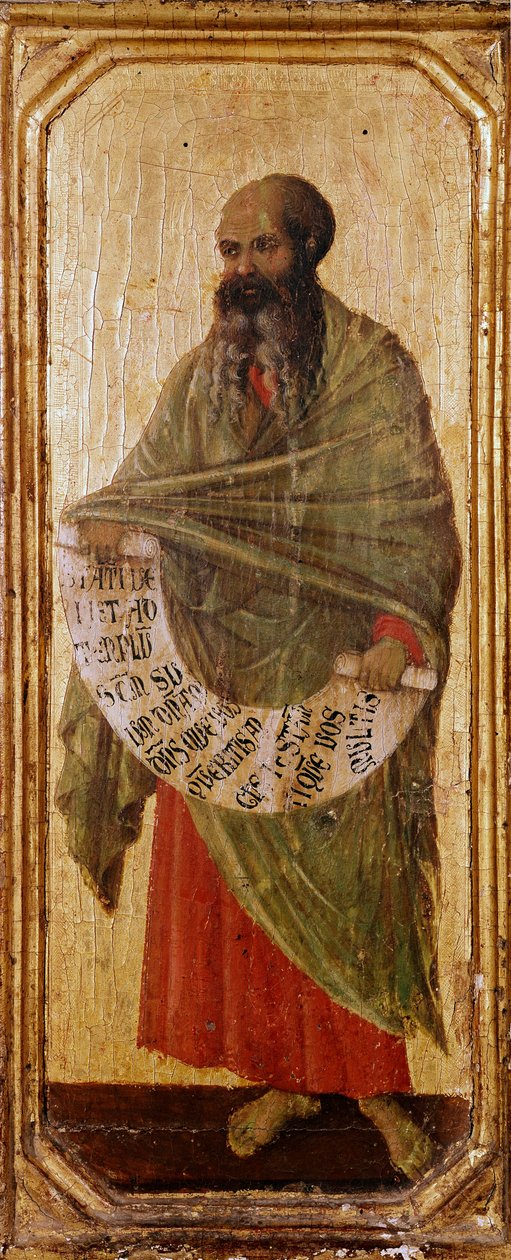 Profeten Malachie Detrempe på træ af Duccio di Buoninsegna (1255-1318 / 9) 1308-1311 Mål 42,5x16 cm Siena, Museo del Opera Metropolitana af Duccio di Buoninsegna