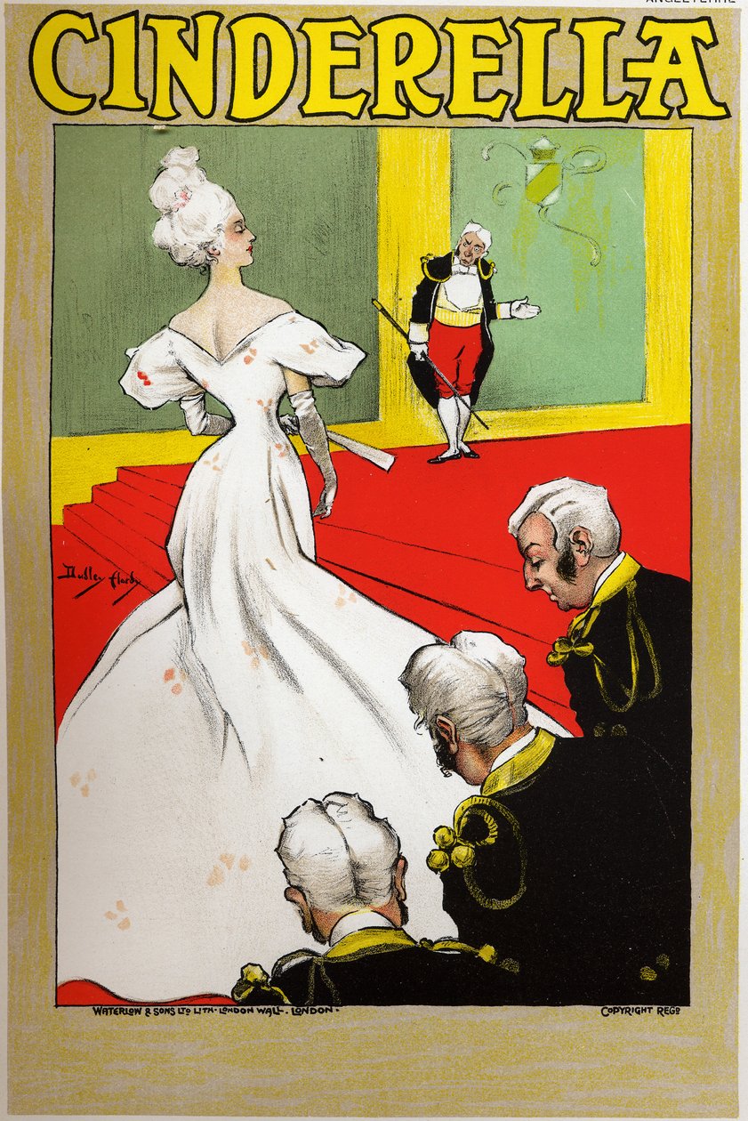 Litteratur. Eventyr. Askepot. Plakat af Dudley Hardy til et show i London, England, ca. 1890 (plakat) af Dudley Hardy