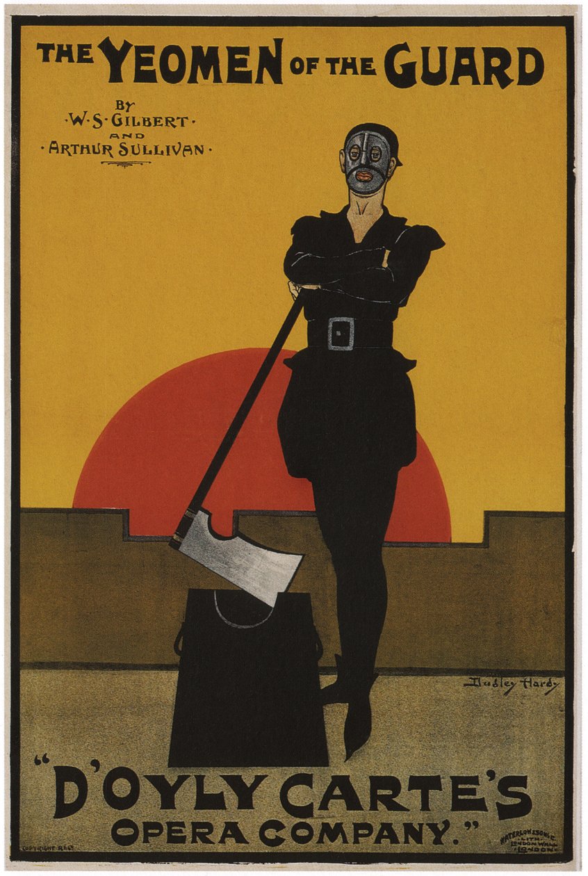 Plakat til operen The Yeomen of the Guard af Gilbert og Sullivan, 1897 af Dudley Hardy