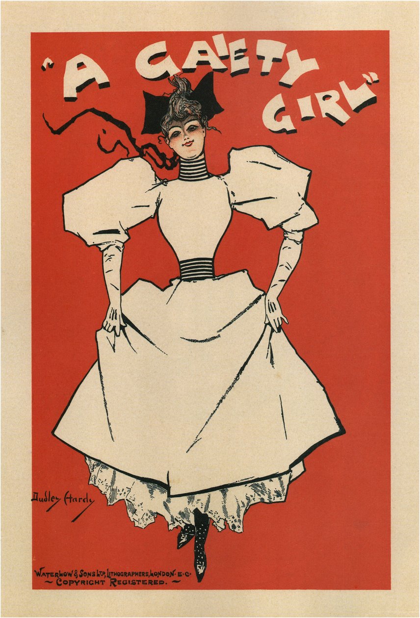 Plakat for den musikalske komedie A Gaiety Girl af Sidney Jones, 1895 af Dudley Hardy