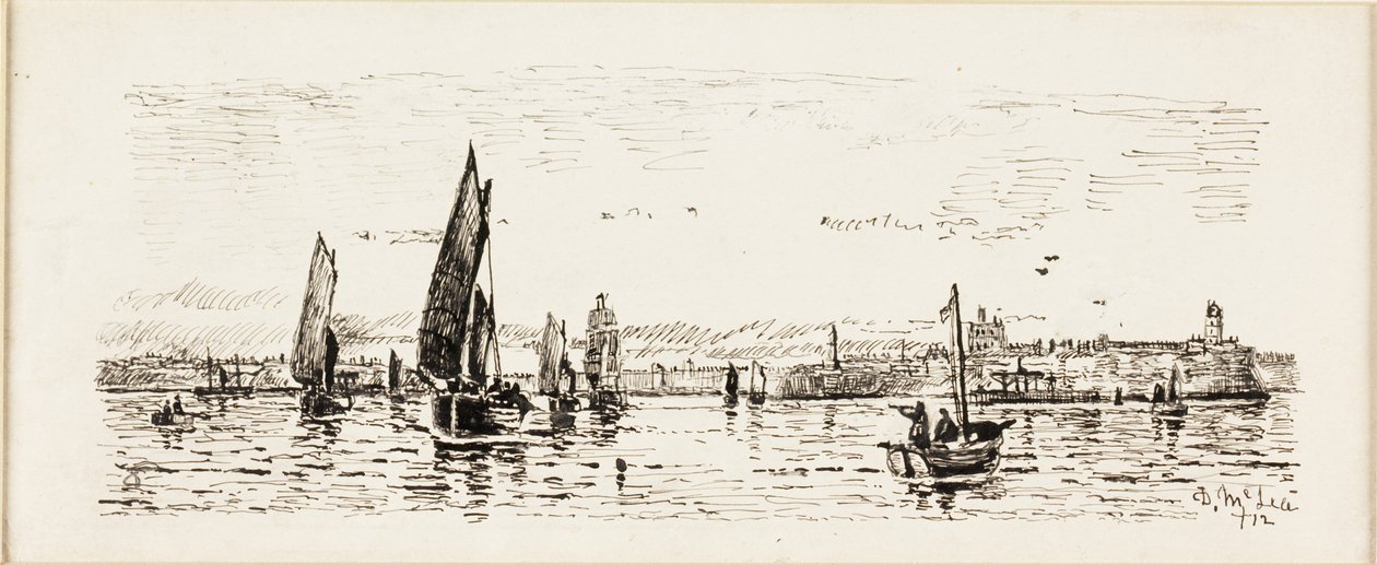 Off the Tyne i halvfjerdserne-aften (blæk på kort) af Duncan F. McLea